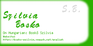 szilvia bosko business card